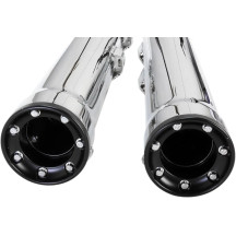 RPT Silenciadores Slip-On de 3" — 3 pulg, acabado cromo, tapa final recta, par