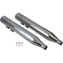 DNT Straight Can Slip-On Mufflers — 4" outer diameter, Chrome