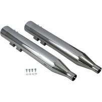 DNT Straight Can Slip-On Mufflers — 4" outer diameter, Chrome
