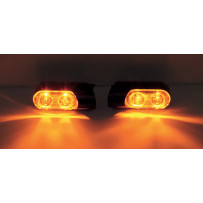 Bolt-On Turn Signals with Power LEDs — 55.6 mm (2-3/16"), 12 V, amber