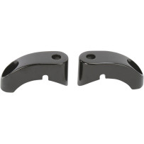 Custom Turn Signal Mounts — 39 mm clamp (1-17/32"), Black, Fork mount