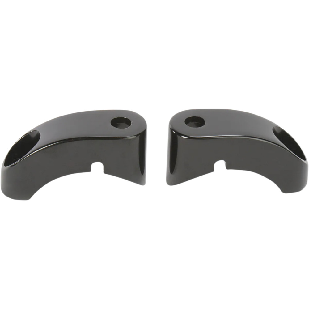 Custom Turn Signal Mounts — 39 mm clamp (1-17/32"), Black, Fork mount