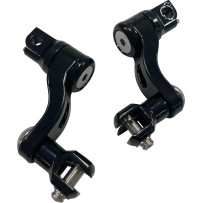 Passenger Peg Mount — Black kit, fits Harley-Davidson standard male-mount pegs