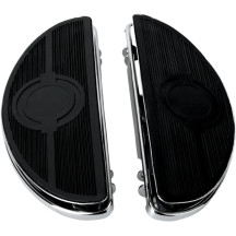 Vintage Half-moon Style Floorboards — Driver, Black, Chrome