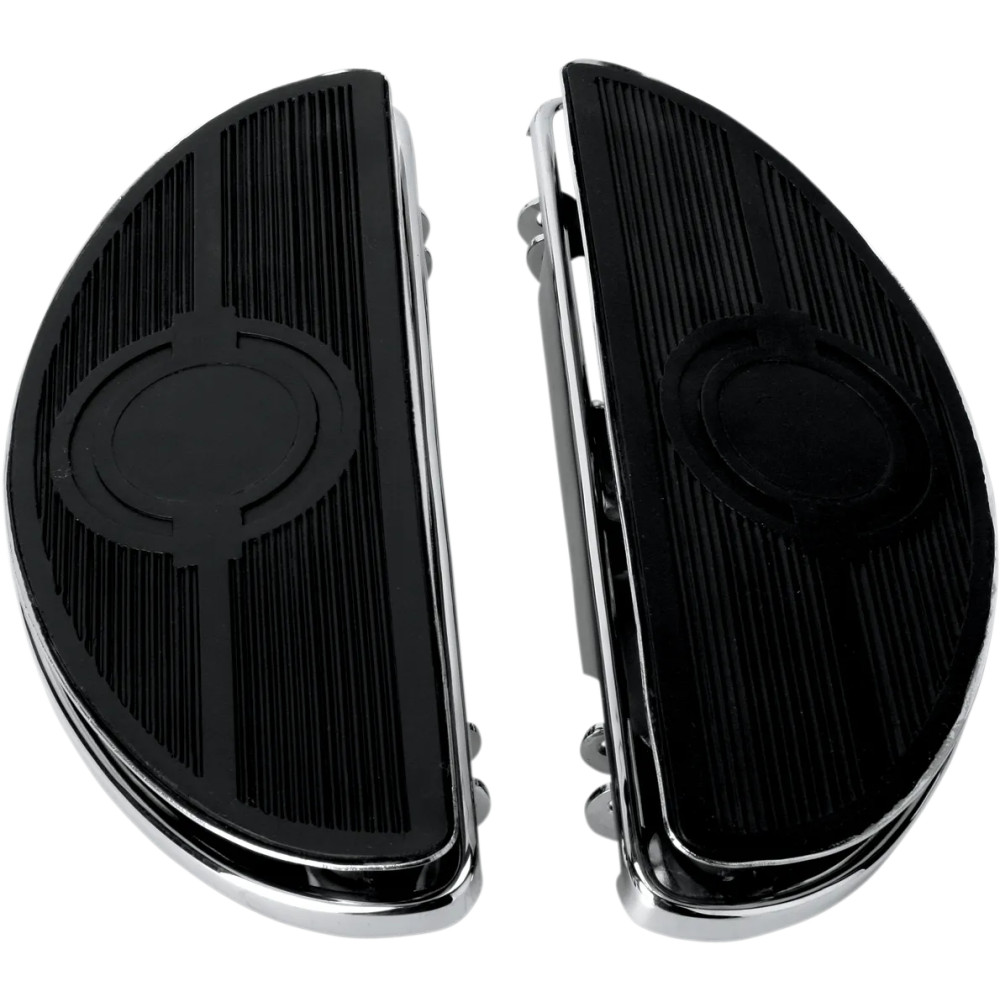 Vintage Half-moon Style Floorboards — Driver, Black, Chrome