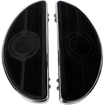 Vintage Half-moon Style Floorboards — Driver, Black, Chrome