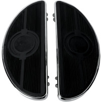 Vintage Half-moon Style Floorboards — Driver, Black, Chrome