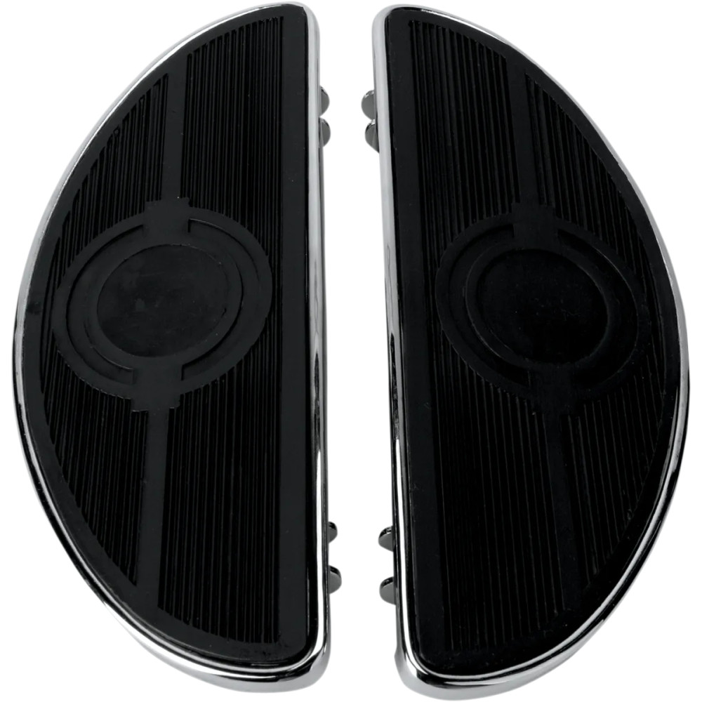 Vintage Half-moon Style Floorboards — Driver, Black, Chrome
