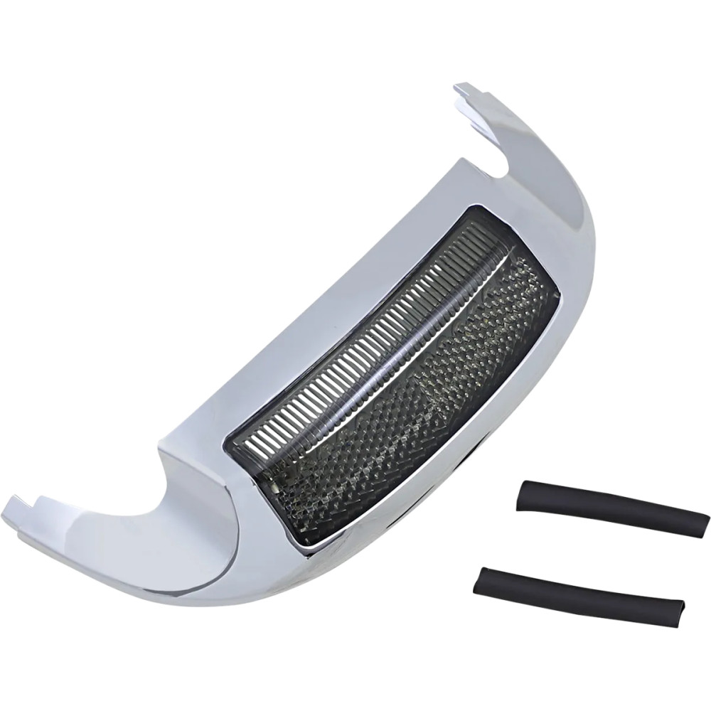 Front LED Fender Tip — Amber, Chrome housing, Smoke lens