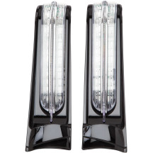 Luces de panel de relleno — Harley-Davidson, carcasa negra, ámbar/rojo LED, par