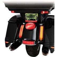 Luces de panel de relleno — Harley-Davidson, carcasa negra, ámbar/rojo LED, par