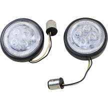 Insertos de luz de señal Fang® — Intermitente, compatible con señales tipo bullet 1157, ámbar/blanco