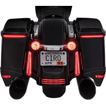 Luces de acento Bag Blades® — Harley-Davidson®, rojo, lente ahumada