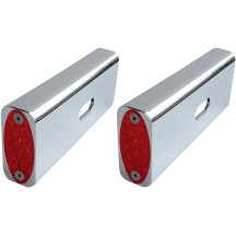 Fender Strut LED Marker Lights — Chrome housing, red lens