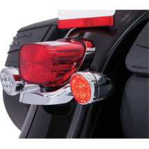 Fang® Rear Turn Signal Light Inserts — Red LED, Clear Lens, Chrome Housing