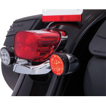 Insertos de luz direccional trasera Fang® — Trasero, negro, LED rojo, lente transparente