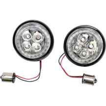 Insertos de luz direccional trasera Fang® — Trasero, negro, LED rojo, lente transparente