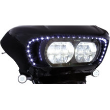 Acento iluminado de carenado Road Blade™ LED — carcasa negra, LED blanco y ámbar