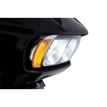 Embellecedores de faro Fang® — cromo, LEDs blanco/ámbar, lente transparente