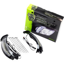 Fang® Aros de faro — Negro, LEDs ámbar/blanco, lente transparente