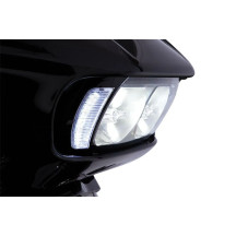 Fang® Aros de faro — Negro, LEDs ámbar/blanco, lente transparente