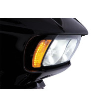 Fang® Aros de faro — Negro, LEDs ámbar/blanco, lente transparente