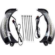 Fang® Aros de faro — Negro, LEDs ámbar/blanco, lente transparente