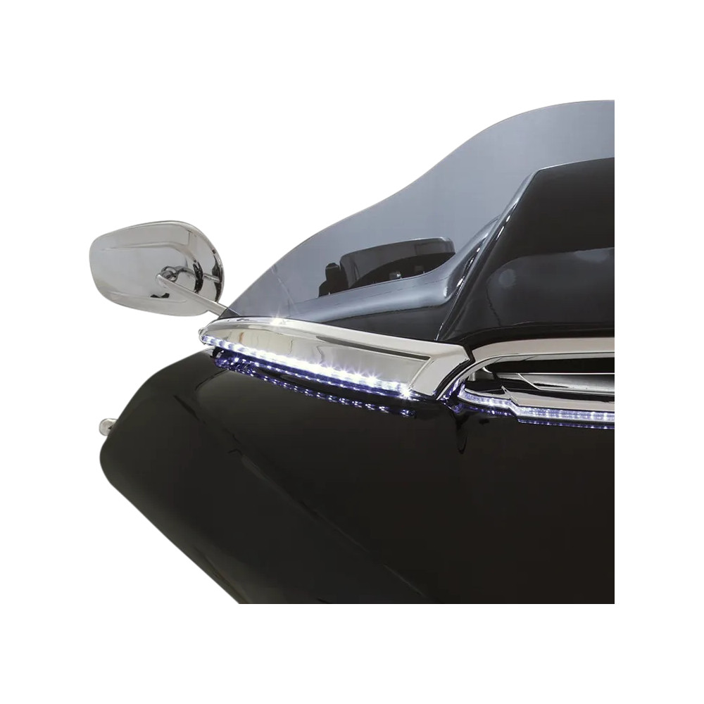 Moldura de parabrisas iluminada Horizon LED — Harley-Davidson, cromado, ámbar/blanco