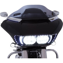 Moldura de parabrisas iluminada Horizon LED — Harley-Davidson, cromado, ámbar/blanco