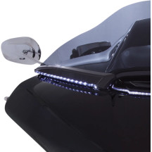 Embellecedor de parabrisas iluminado LED Horizon — Harley-Davidson®, acabado negro, LED ámbar y blanco, kit
