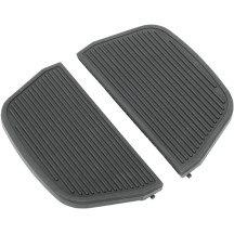 Passenger Floorboards and Inserts — D-shaped, black, pair