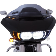 Embellecedor de parabrisas iluminado LED Horizon — Harley-Davidson®, acabado negro, LED ámbar y blanco, kit