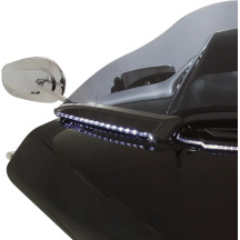 Embellecedor de parabrisas iluminado LED Horizon — Harley-Davidson®, acabado negro, LED ámbar y blanco, kit