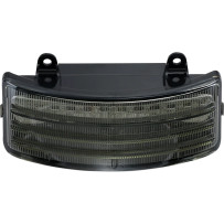Piloto trasero LED Tribar — 12V, Harley-Davidson®, lente ahumada