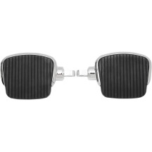 Mini Floorboards — Driver, Black, Chrome, 3.5" L, 4" W