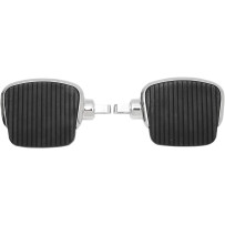 Mini Floorboards — Driver, Black, Chrome, 3.5" L, 4" W