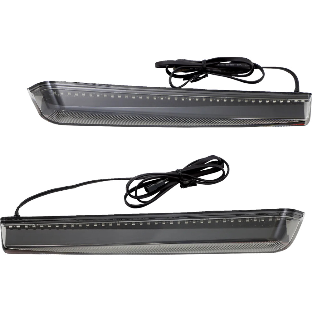 Luces LED Machete™ para alforjas inferiores extendidas — LED rojos, lente ahumada, carcasa negra