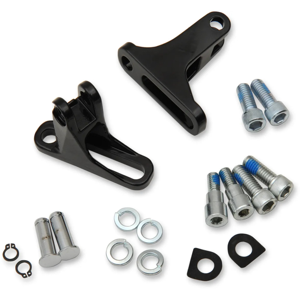 Short Passenger Foot Peg Mount Kit — 2-1/2" length, Black Gloss