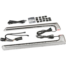 Machete™ Saddlebag LED Lights for Flat Bottom Bags — Harley-Davidson fit, red, smoked lens