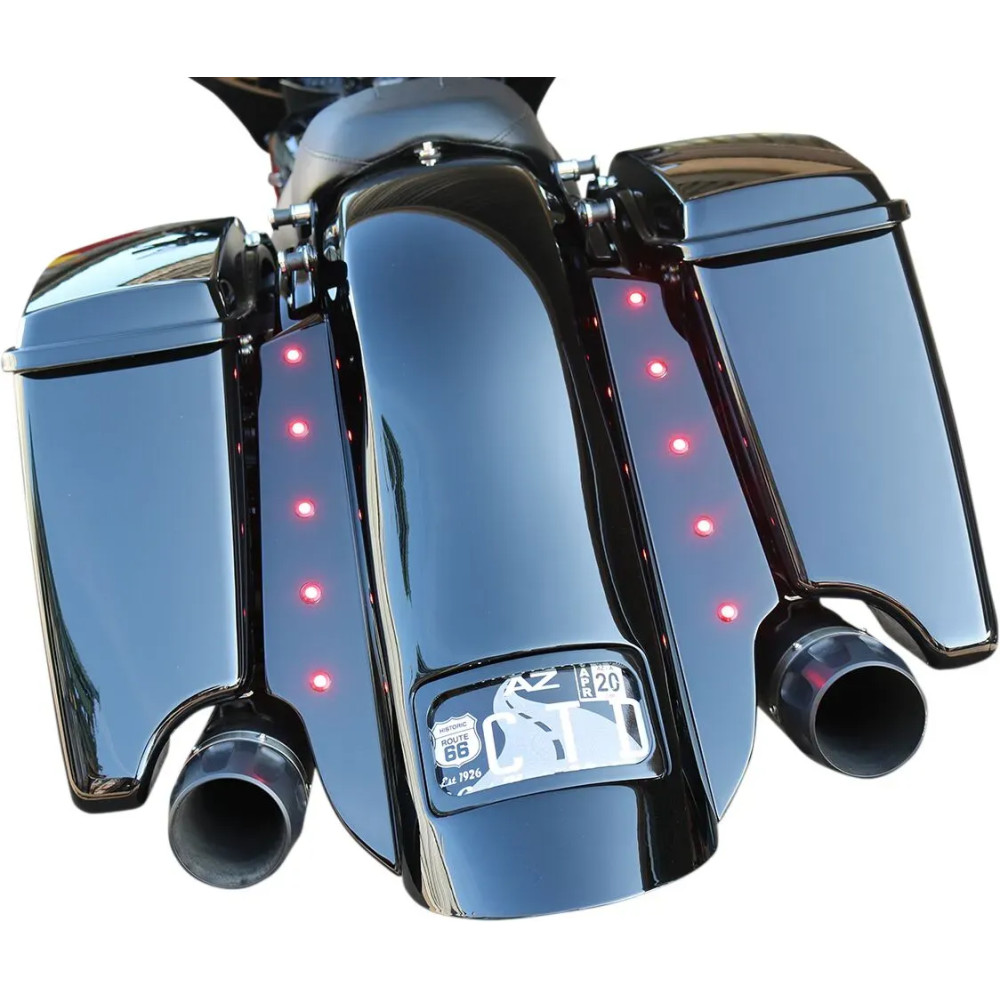 Lightning Bolts LEDs — Flush-mount, rear, amber lens, black gloss, pair