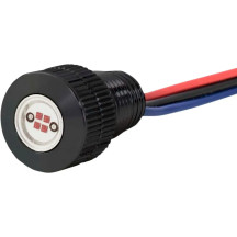 Lightning Bolts LEDs — Flush-mount, rear, amber lens, black gloss, pair