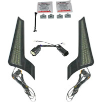 Fascia LED Panels — Harley-Davidson®, Kit, 45 LEDs, Smoke lens, Black trim, Rear L/R, Adhesive mount