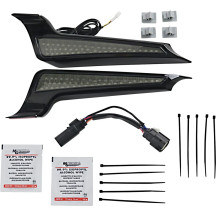 Fascia LED Panels — Harley-Davidson®, Kit, 45 LEDs, Smoke lens, Black trim, Rear L/R, Adhesive mount