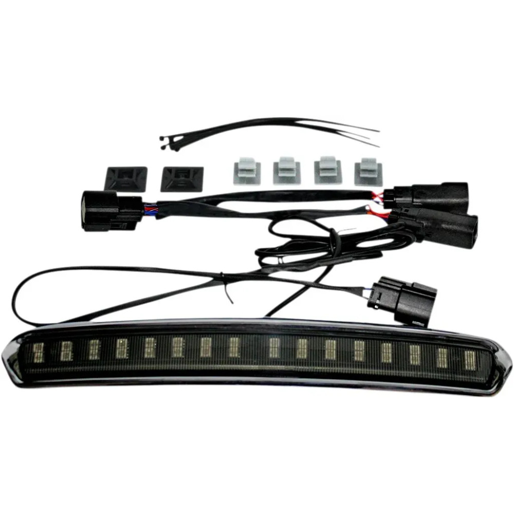 Luz LED de montaje alto para Tour Pak — compatible con Tour Pak King y Chopped, lente ahumada