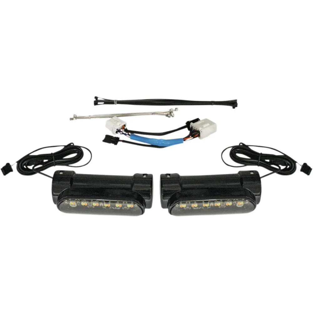Dynamic Engine Guard LEDs — Fits 1-1/4" engine guards, 5" straight mount, 4-7/8" long, black housing