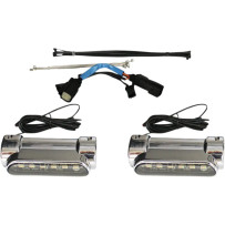 Dynamic Engine Guard LEDs — Harley-Davidson®, 12 LEDs, Chrome housing, White light