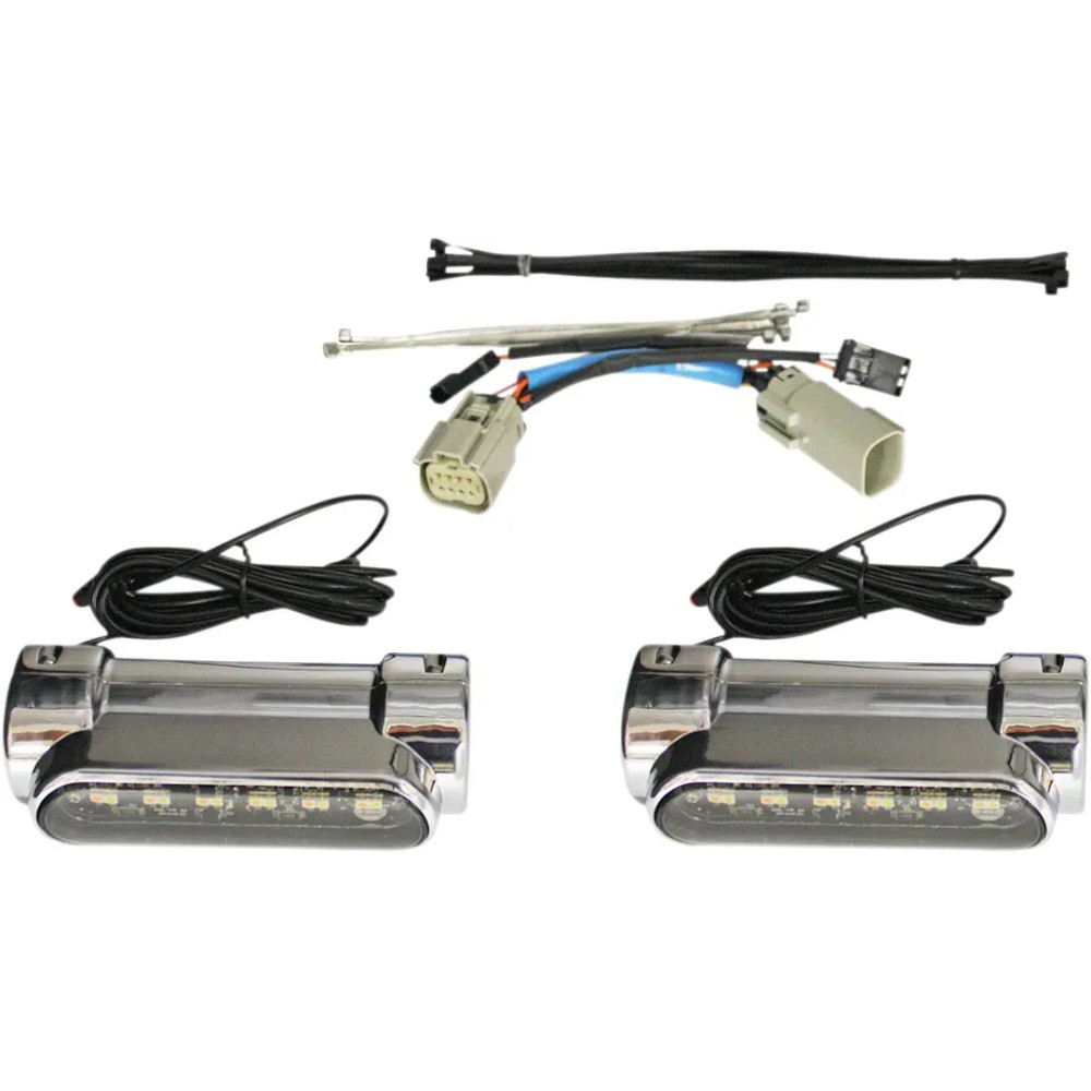 Dynamic Engine Guard LEDs — 1-1/4" engine guards, 4-7/8", Chrome