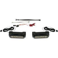 Dynamic Amber/White Engine Guard LEDs — 4-7/8" long, fits 1-1/4" engine guards, black