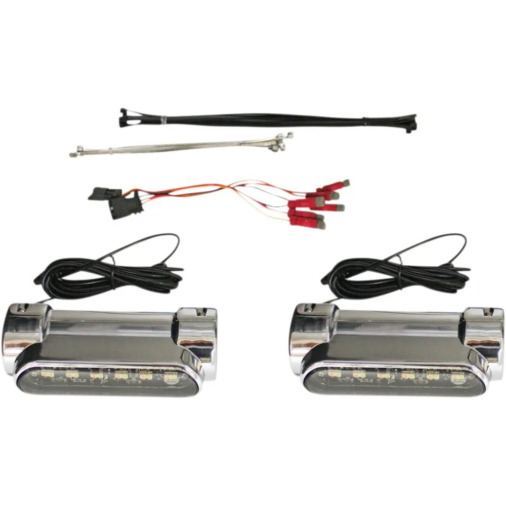 Dynamic Amber/White Engine Guard LEDs — 4-7/8" long, 1-1/4" guard fit, smoke lens