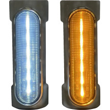 Dynamic Amber/White Engine Guard LEDs — 4-7/8" long, 1-1/4" guard fit, smoke lens